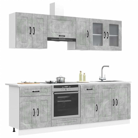 8 Piece Kitchen Cabinet Set "Kalmar" Concrete Grey