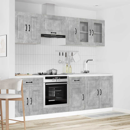 8 Piece Kitchen Cabinet Set "Kalmar" Concrete Grey