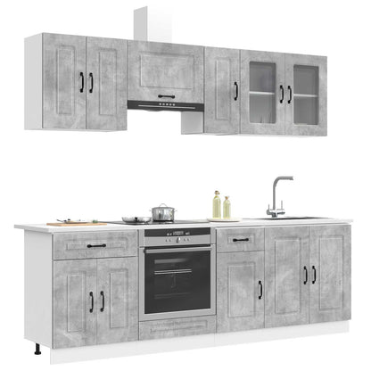 8 Piece Kitchen Cabinet Set "Kalmar" Concrete Grey