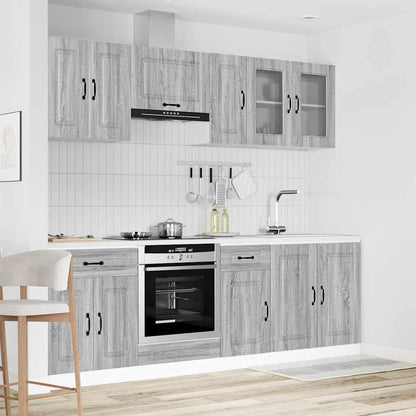 8 Piece Kitchen Cabinet Set Kalmar Grey Sonoma Engineered Wood