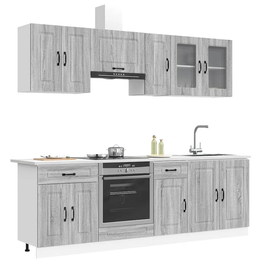 8 Piece Kitchen Cabinet Set "Kalmar" Grey Sonoma Engineered Wood