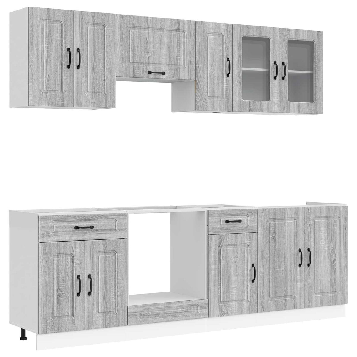 8 Piece Kitchen Cabinet Set "Kalmar" Grey Sonoma Engineered Wood
