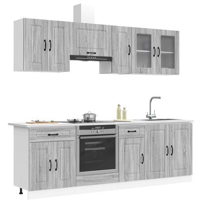 8 Piece Kitchen Cabinet Set "Kalmar" Grey Sonoma Engineered Wood