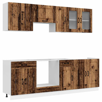 8 Piece Kitchen Cabinet Set Kalmar Old Wood Engineered Wood