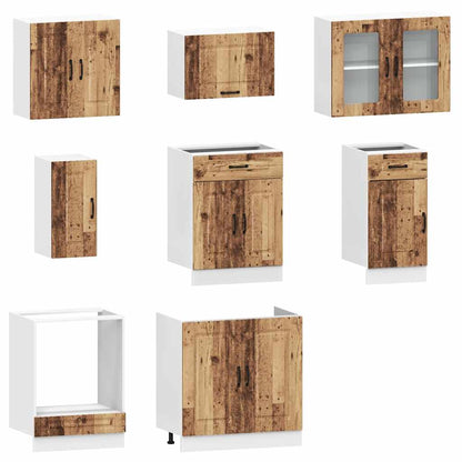 8 Piece Kitchen Cabinet Set Kalmar Old Wood Engineered Wood