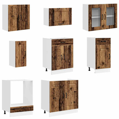 8 Piece Kitchen Cabinet Set Kalmar Old Wood Engineered Wood