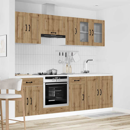 8 Piece Kitchen Cabinet Set Kalmar Artisan Oak Engineered Wood