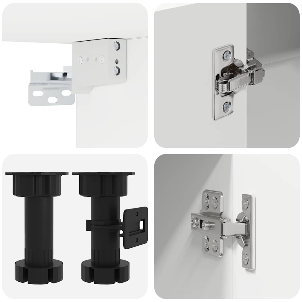8 Piece Kitchen Cabinet Set "Kalmar" White Engineered Wood