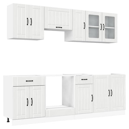 8 Piece Kitchen Cabinet Set Lucca High Gloss White Engineered Wood