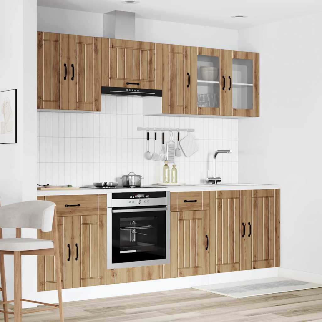 8 Piece Kitchen Cabinet Set "Kalmar" Artisan Oak Engineered Wood
