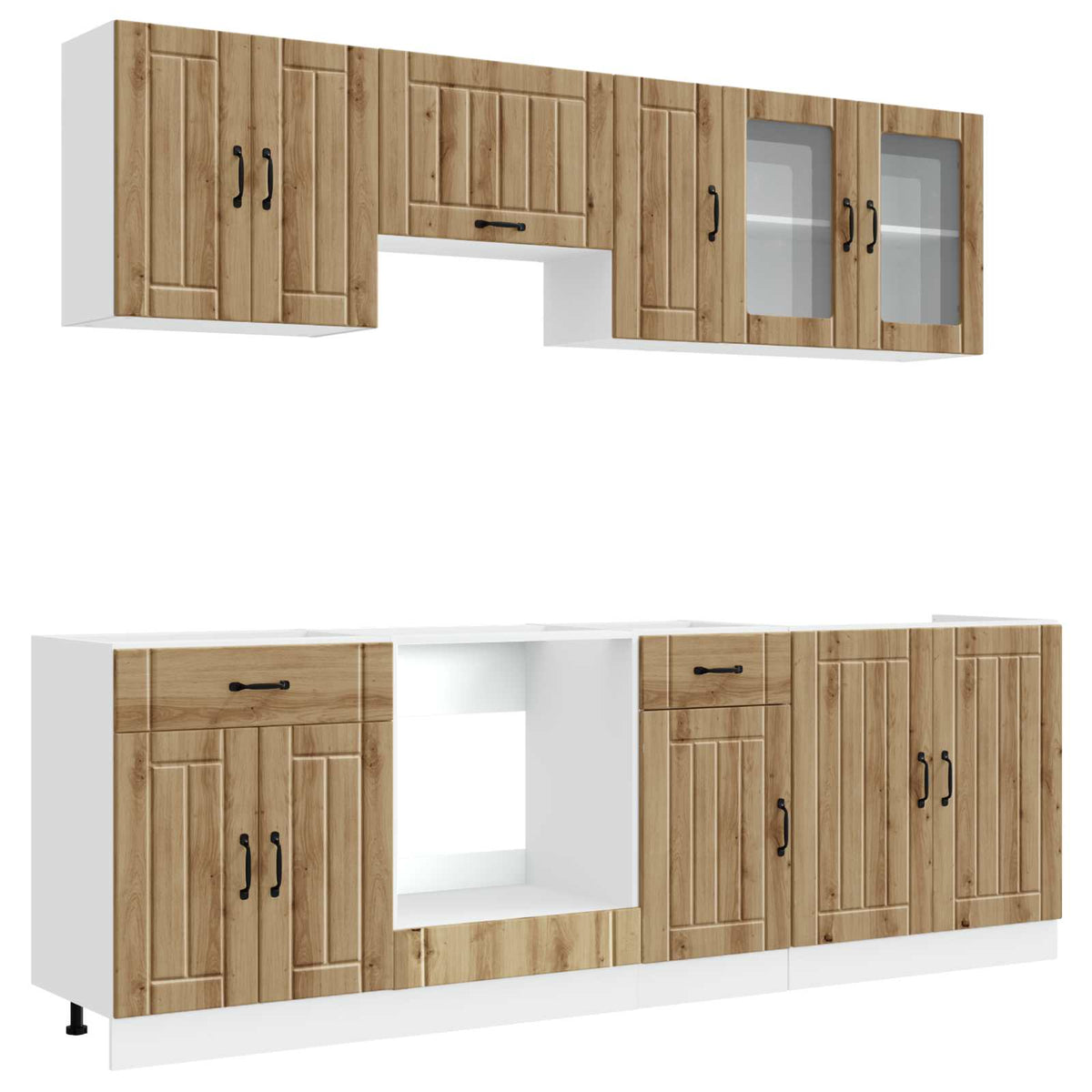 8 Piece Kitchen Cabinet Set "Kalmar" Artisan Oak Engineered Wood