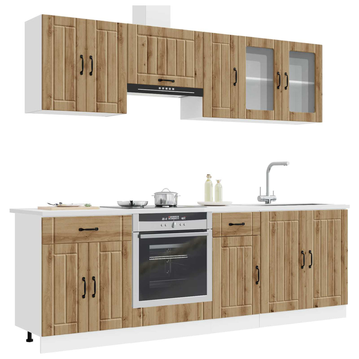 8 Piece Kitchen Cabinet Set "Kalmar" Artisan Oak Engineered Wood