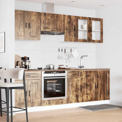 8 Piece Kitchen Cabinet Set Porto Smoked Oak Engineered Wood