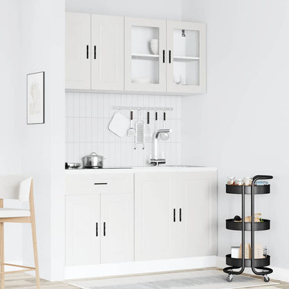 4 Piece Kitchen Cabinet Set Porto White Engineered Wood