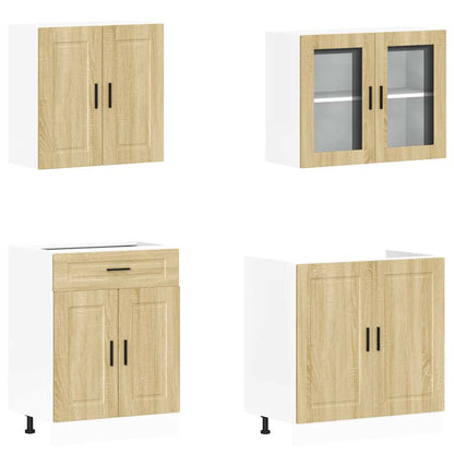4 Piece Kitchen Cabinet Set Porto Sonoma Oak Engineered Wood