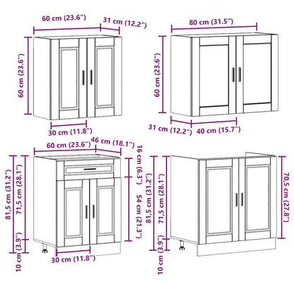 4 Piece Kitchen Cabinet Set Porto Sonoma Oak Engineered Wood