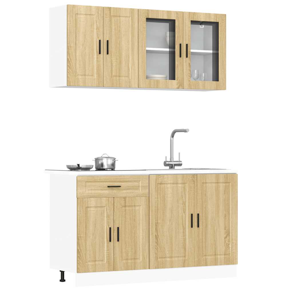 4 Piece Kitchen Cabinet Set Porto Sonoma Oak Engineered Wood