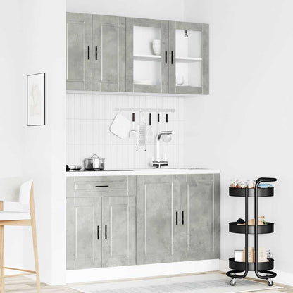 4 Piece Kitchen Cabinet Set Porto Concrete Grey Engineered Wood