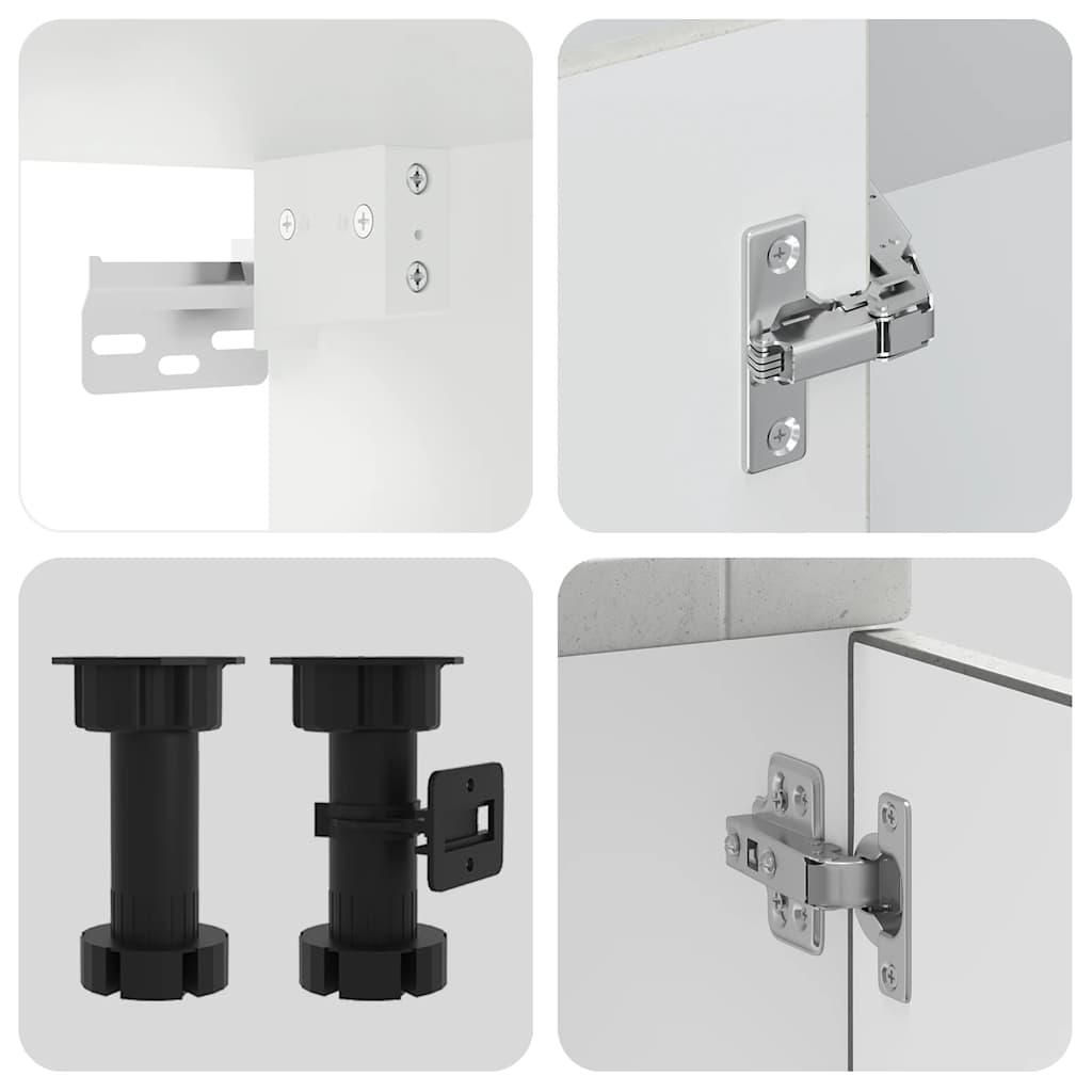 4 Piece Kitchen Cabinet Set Porto Concrete Grey Engineered Wood