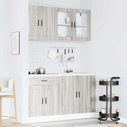 4 Piece Kitchen Cabinet Set Porto Grey Sonoma Engineered Wood