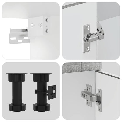 4 Piece Kitchen Cabinet Set Porto Grey Sonoma Engineered Wood