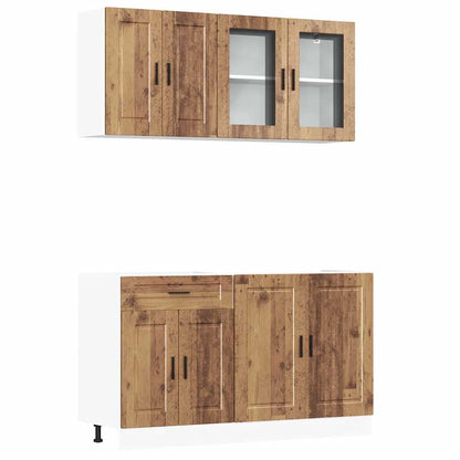 4 Piece Kitchen Cabinet Set Porto Old Wood Engineered Wood