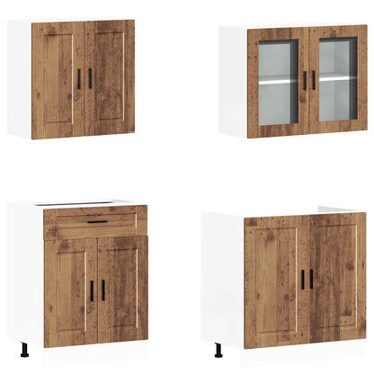 4 Piece Kitchen Cabinet Set Porto Old Wood Engineered Wood