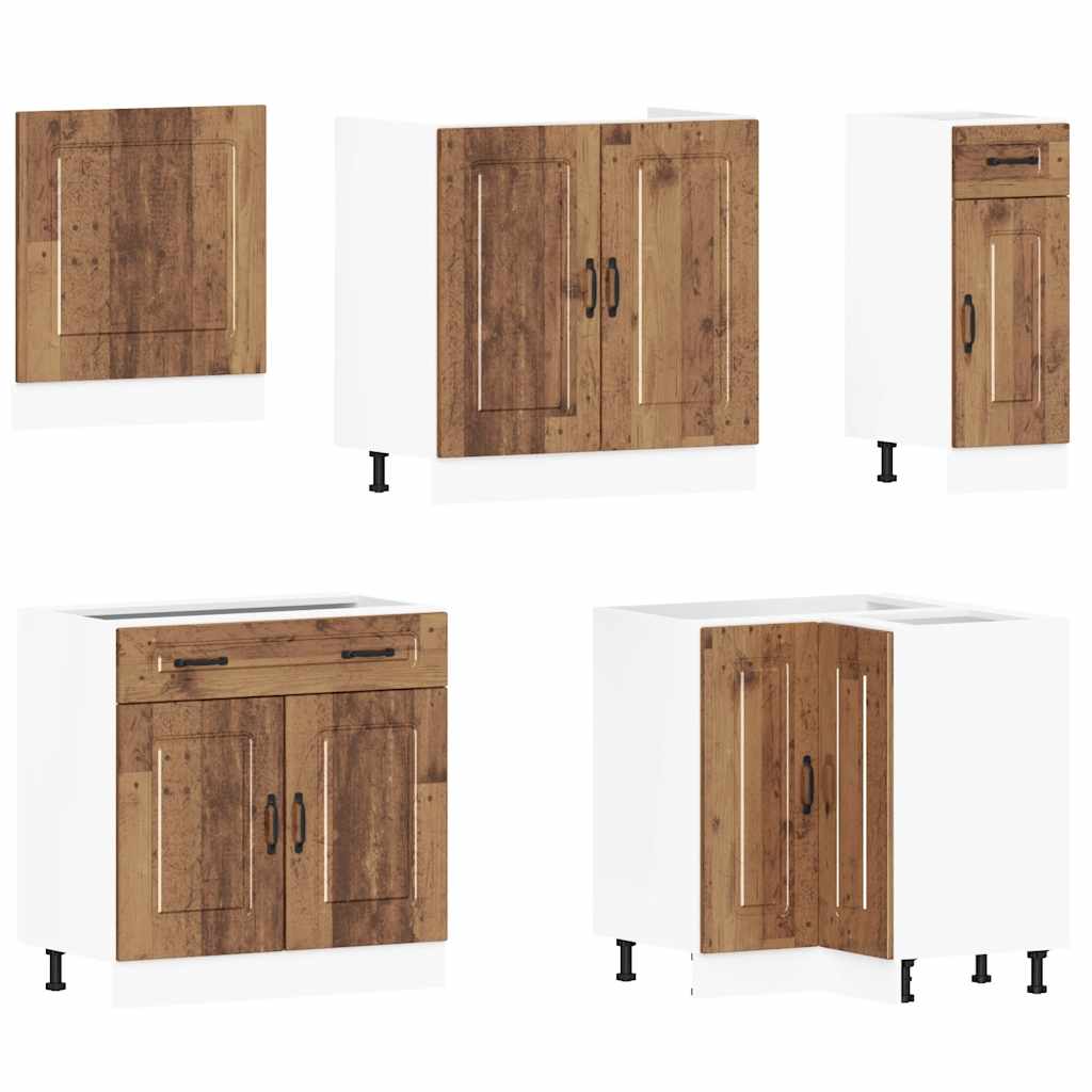 11 Piece Kitchen Cabinet Set Kalmar Old Wood Engineered Wood featuring a kitchen wall cabinet with elegant design and ample storage.