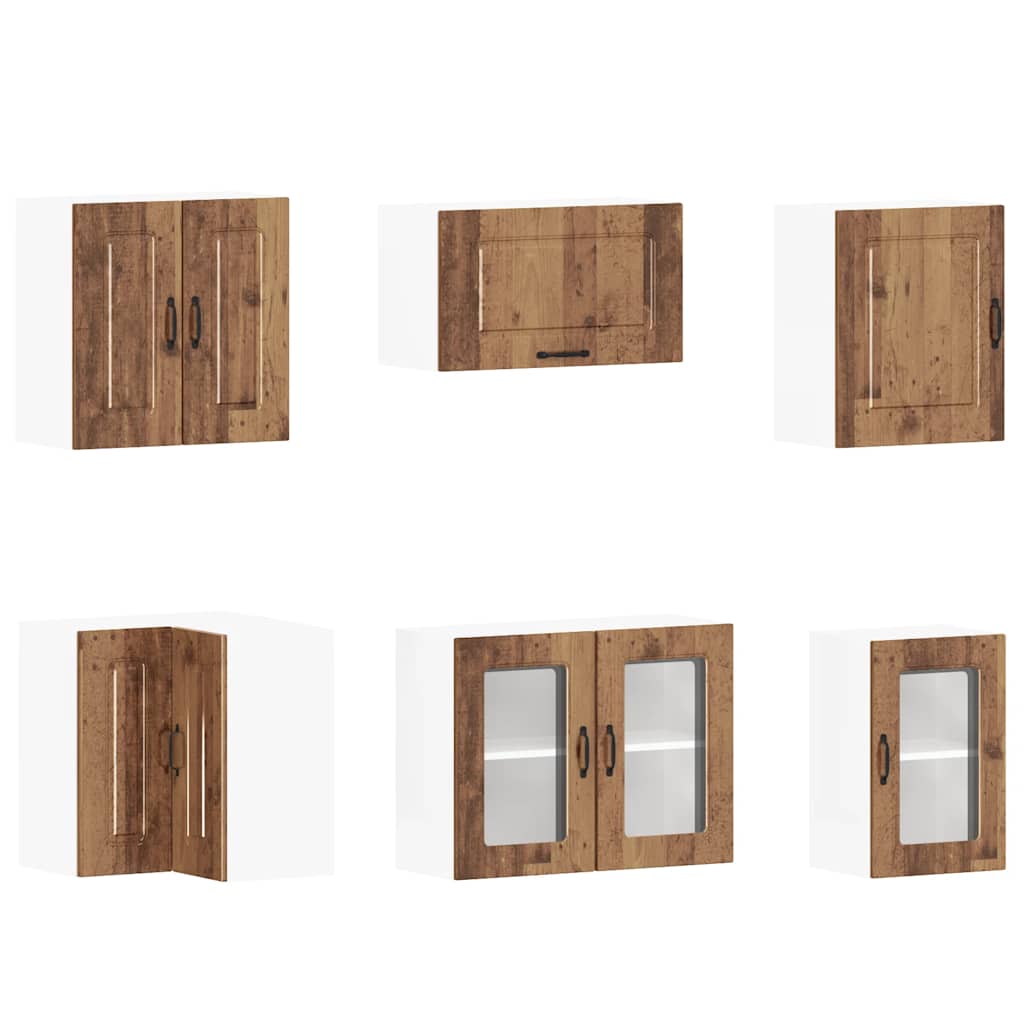 11 Piece Kitchen Cabinet Set Kalmar Old Wood Engineered Wood displaying a kitchen corner base cabinet suitable for optimal space utilization.
