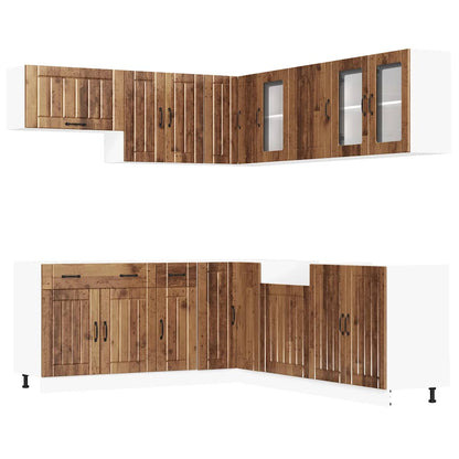 11 Piece Kitchen Cabinet Set Lucca Old Wood Engineered Wood