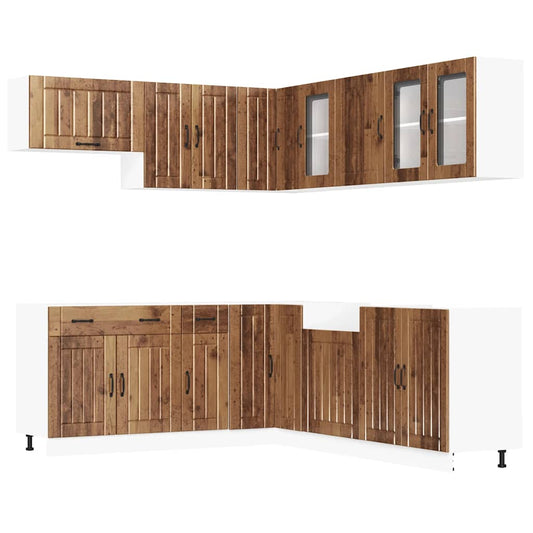 11 Piece Kitchen Cabinet Set Lucca Old Wood Engineered Wood