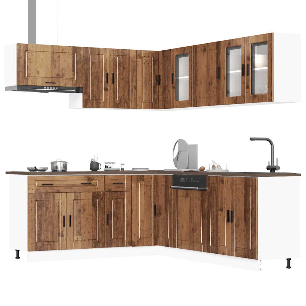 11 Piece Kitchen Cabinet Set Porto Old Wood Engineered Wood
