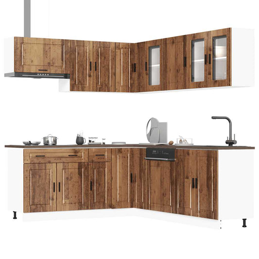 11 Piece Kitchen Cabinet Set Porto Old Wood Engineered Wood