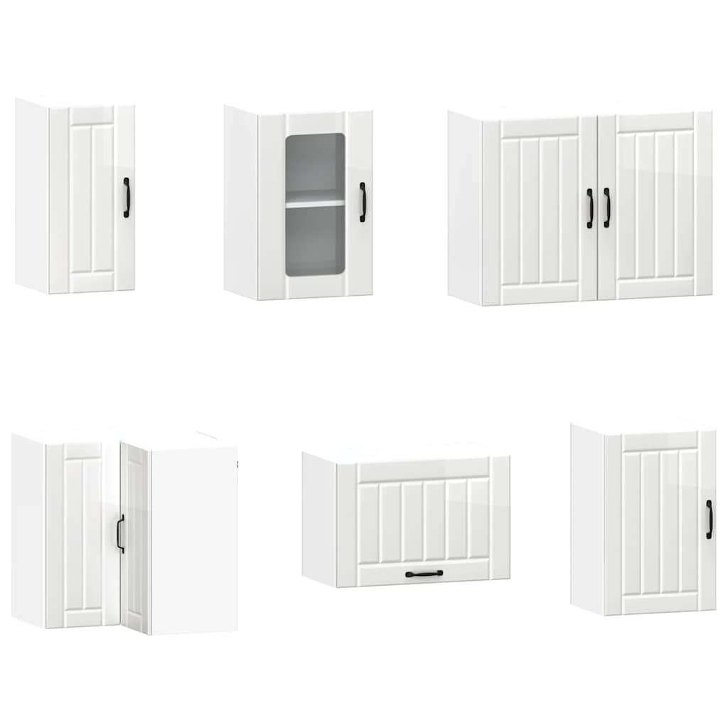 11 Piece Kitchen Cabinet Set Kalmar Gloss White Engineered Wood