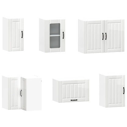 11 Piece Kitchen Cabinet Set Kalmar Gloss White Engineered Wood