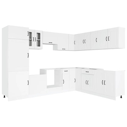 14 Piece Kitchen Cabinet Set Kalmar White Engineered Wood