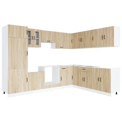 14 Piece Kitchen Cabinet Set Kalmar Sonoma Oak Engineered Wood
