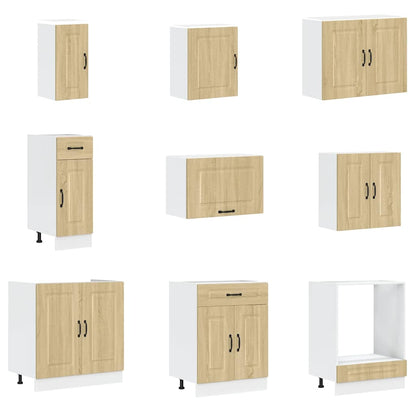 14 Piece Kitchen Cabinet Set Kalmar Sonoma Oak Engineered Wood