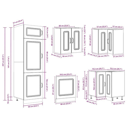 14 Piece Kitchen Cabinet Set Kalmar Sonoma Oak Engineered Wood