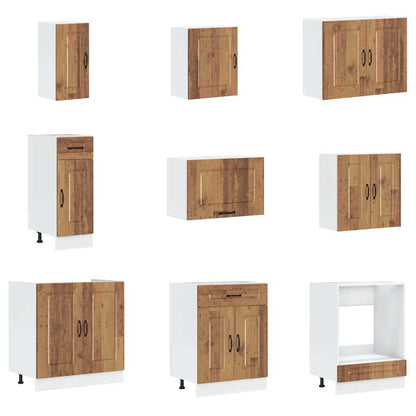 14 Piece Kitchen Cabinet Set Kalmar Old Wood Engineered Wood