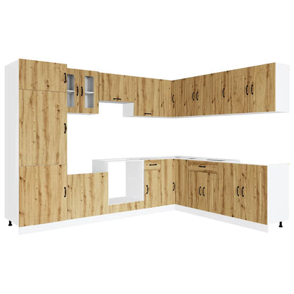 14 Piece Kitchen Cabinet Set Kalmar Artisan Oak Engineered Wood