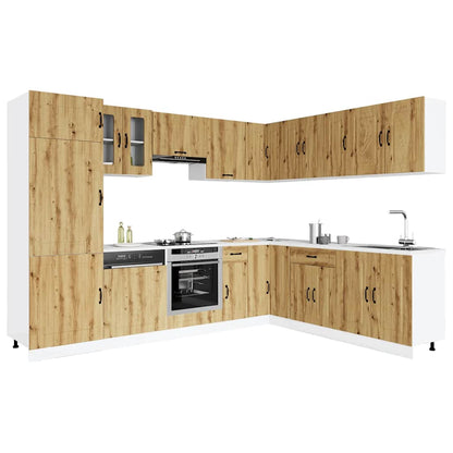 14 Piece Kitchen Cabinet Set Kalmar Artisan Oak Engineered Wood
