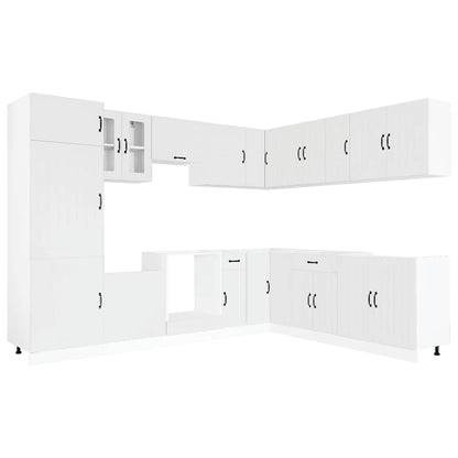 14 Piece Kitchen Cabinet Set Lucca White Engineered Wood