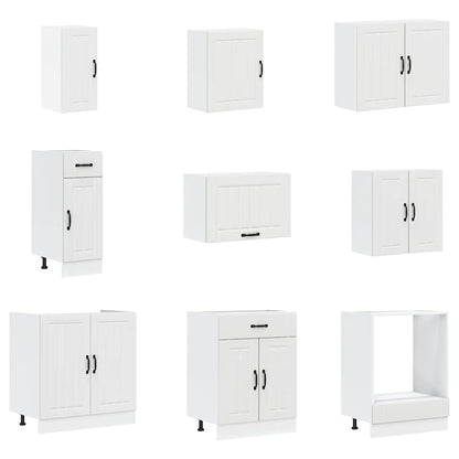 14 Piece Kitchen Cabinet Set Lucca White Engineered Wood