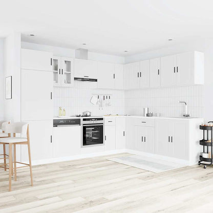 14 Piece Kitchen Cabinet Set Porto White Engineered Wood