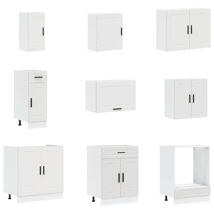 14 Piece Kitchen Cabinet Set Porto White Engineered Wood