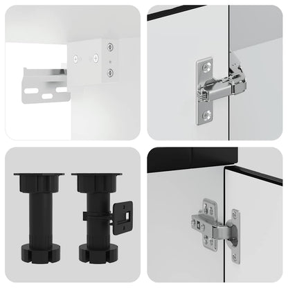 14 Piece Kitchen Cabinet Set Porto Black Engineered Wood