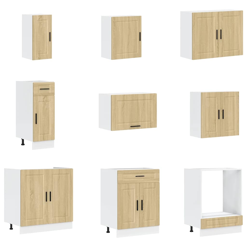 14 Piece Kitchen Cabinet Set Porto Sonoma Oak Engineered Wood