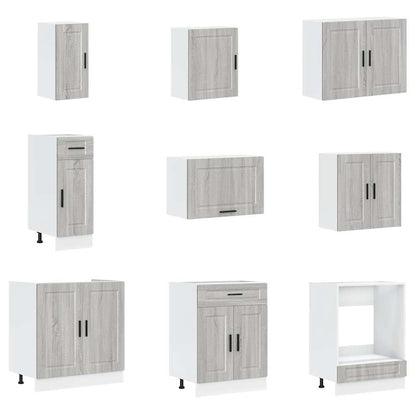 14 Piece Kitchen Cabinet Set Porto Grey Sonoma Engineered Wood