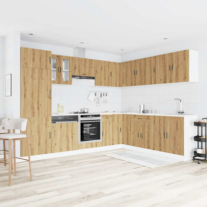 14 Piece Kitchen Cabinet Set Porto Artisan Oak Engineered Wood